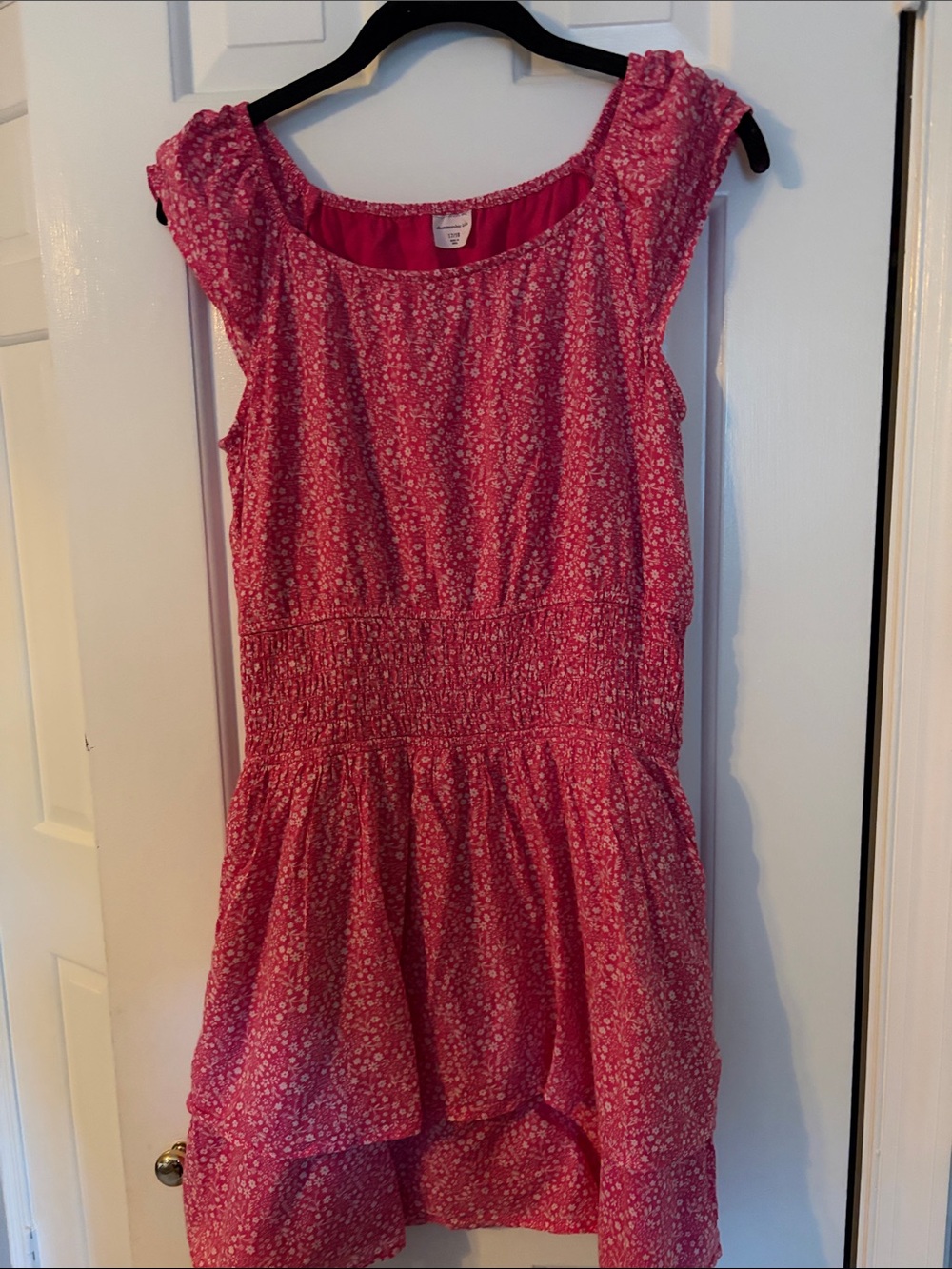 abercrombie kids tween Hot Pink Floral Smocked Waist Dress